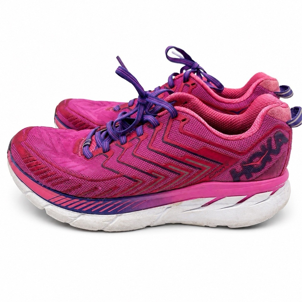 Hoka One One Clifton 4 Women's 10 Fuchsia Hot Pink Running Shoes 1016724